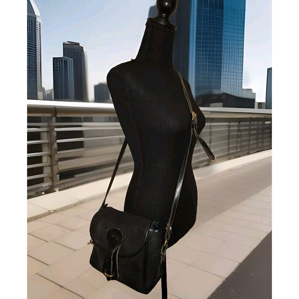 DOONEY & BOURKE Duck Flap black leather shoulder top handle Bag 8x8.5x3.5
